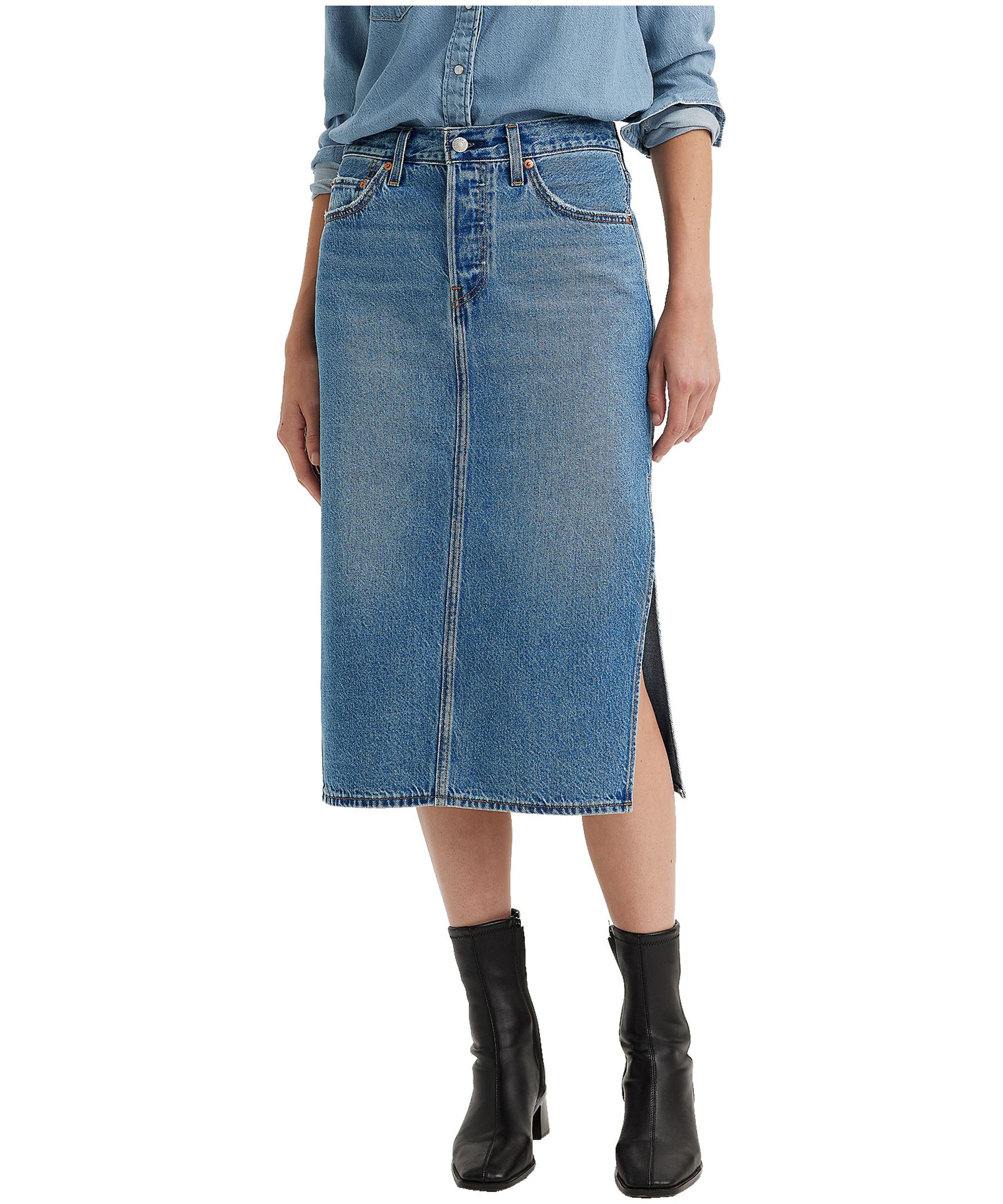 Levi's Women's Side Slit Midi Jean Skirt #A4711-0004 | Mark's - Lequipeur