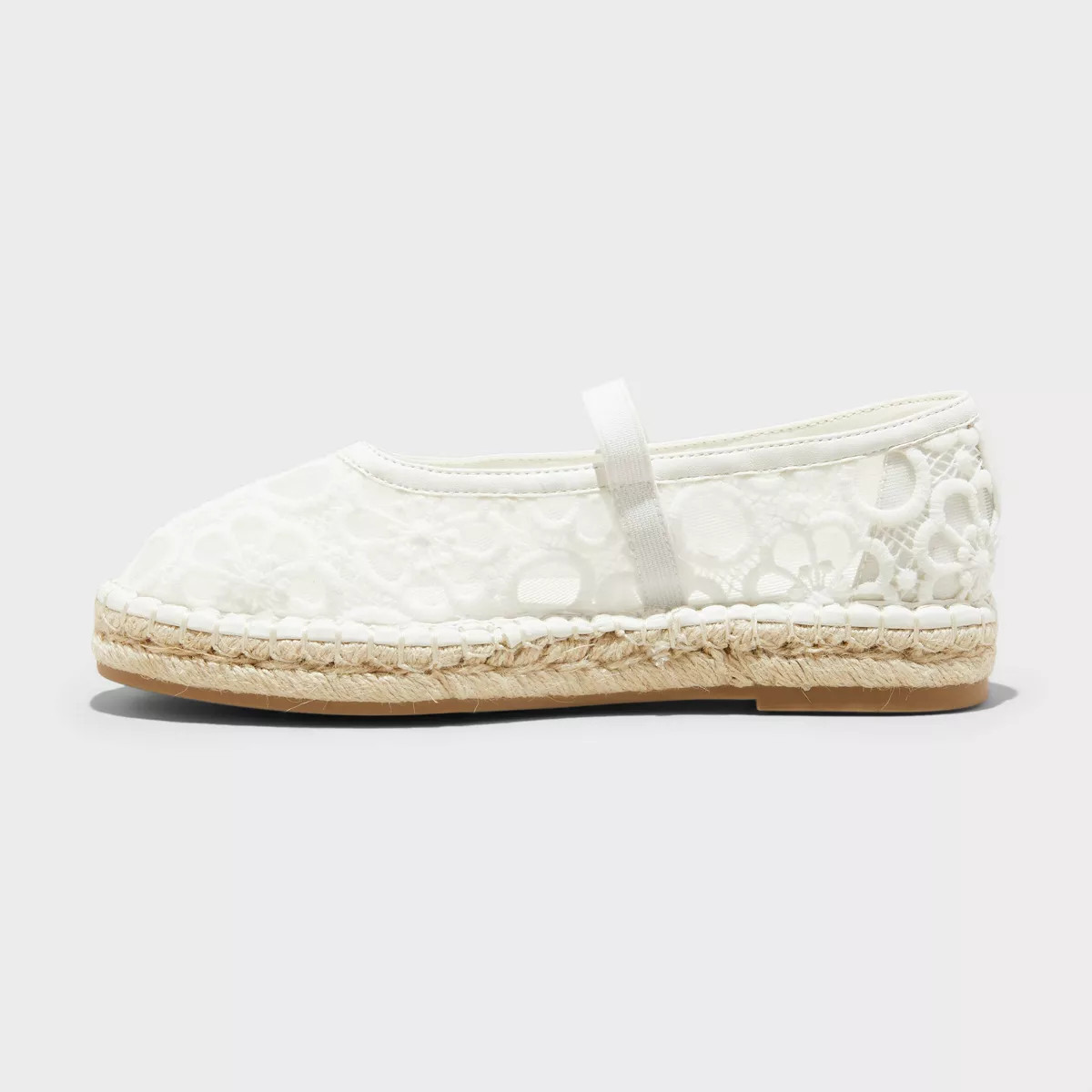 Women's Celia Floral Lace Mary Jane Espadrille Flat with Memory Foam Insole - Universal Thread™... | Target