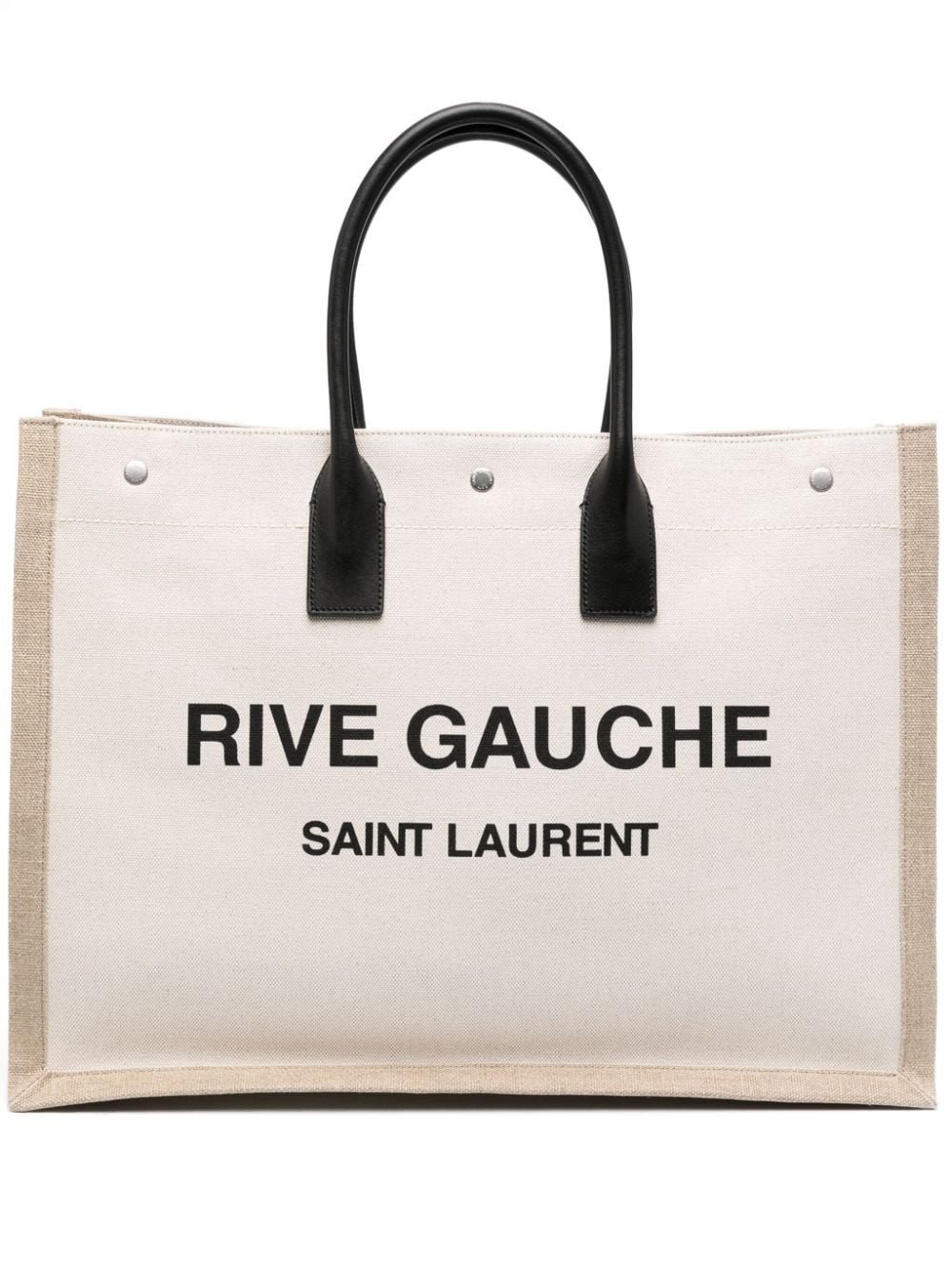 Saint Laurent Rive Gauche cotton tote bag - Neutrals | Farfetch Global