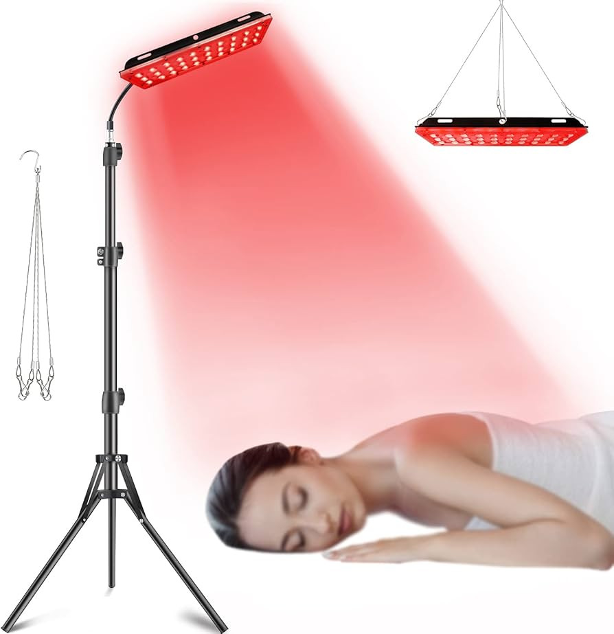 Red Light Therapy Lamp with Stand,120 LEDs Red Infrared Light Therapy Lamp with Adjustable Stand ... | Amazon (US)