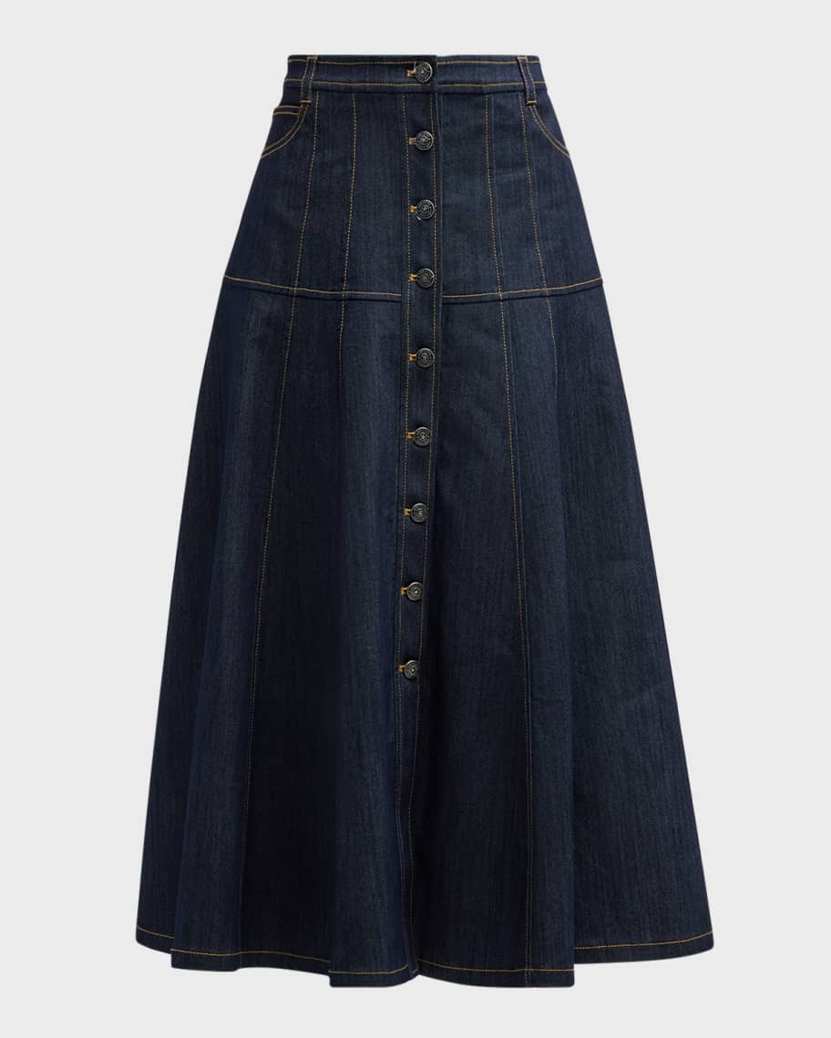 Cinq a Sept Veena Denim Midi Skirt | Neiman Marcus
