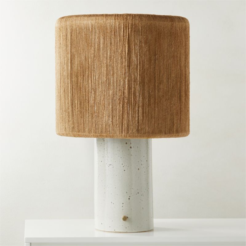 Ramble Tall White Ceramic Modern Table Lamp with Jute Shade | CB2 | CB2