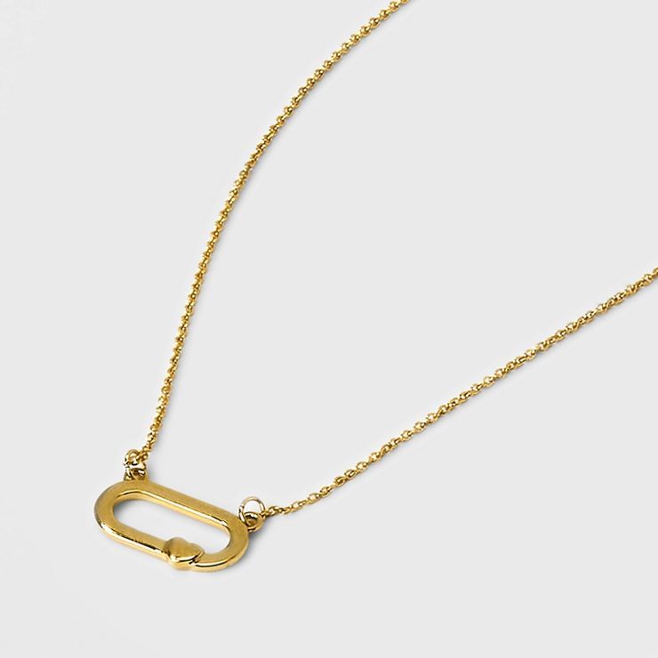 Tiny Tags 14K Gold Plated Heart Link Chain Necklace - Gold | Target