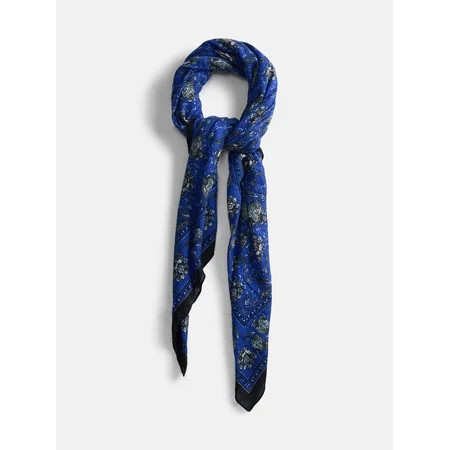 Scenario Women's Printed Square Scarf, Blue | Walmart (US)