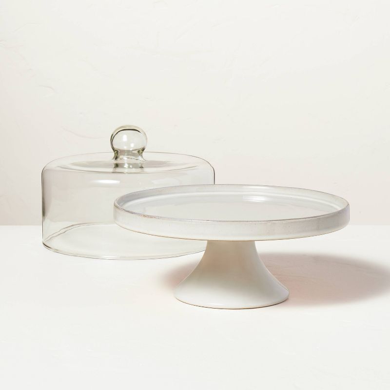 Stoneware & Glass Covered Cake Stand - Hearth & Hand™ with Magnolia | Target