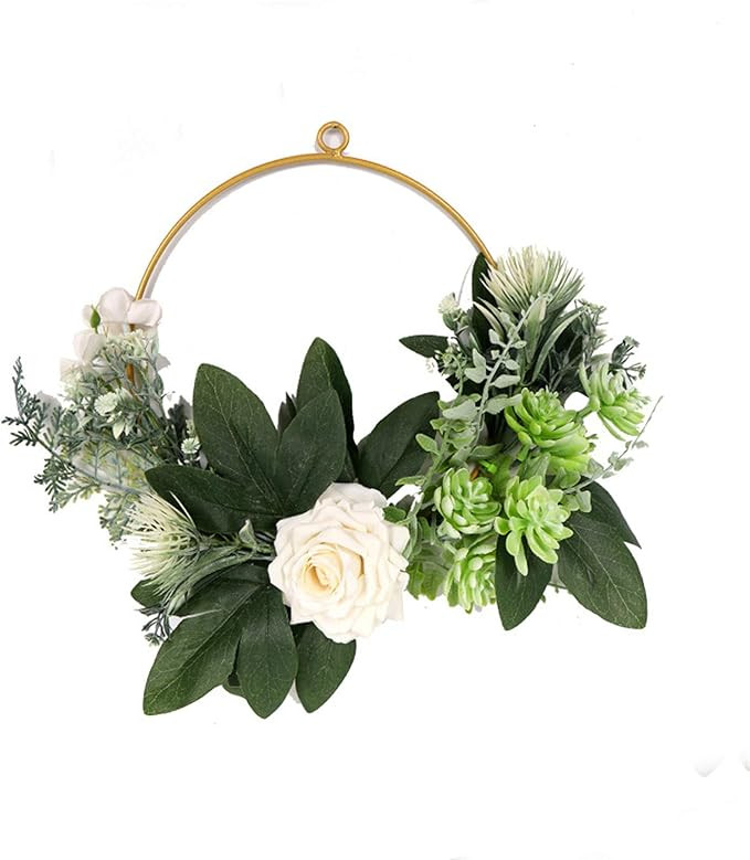 Basysin 2021 Easter Decor Artificial Eucalyptus Green Leaf Wreath, Spring Summer Outdoor Ornament... | Amazon (US)