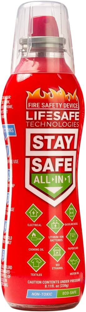 LifeSafe Technologies StaySafe All-in-1 Portable Fire Extinguisher, Compact Fire Spray Easy to us... | Amazon (US)