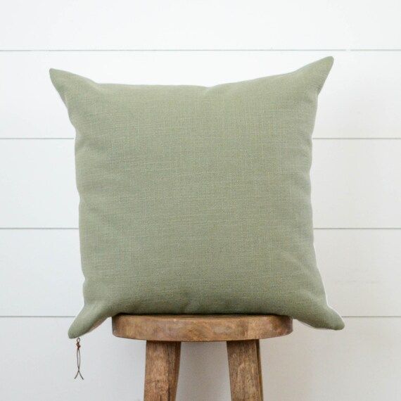 Moss Green Pillow, Olive Pillow Cover, Green Linen Decorative Pillow | Etsy (US)