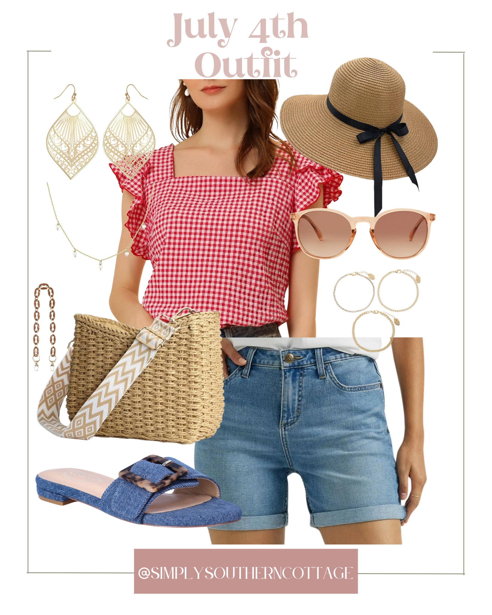 Fourth of July outfit finds from Walmart!

4th of July - walmart fashion - walmart finds - affordable fashion - summer ootd - gingham outfit - jorts - straw accessories 

#LTKFindsUnder50 #LTKStyleTip #LTKSeasonal