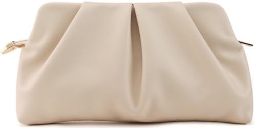 QIRACHIC Women Clutch Bag Dressy Formal Handbag Pleated PU Clutch Purse Detachable Chain Crossbod... | Amazon (US)