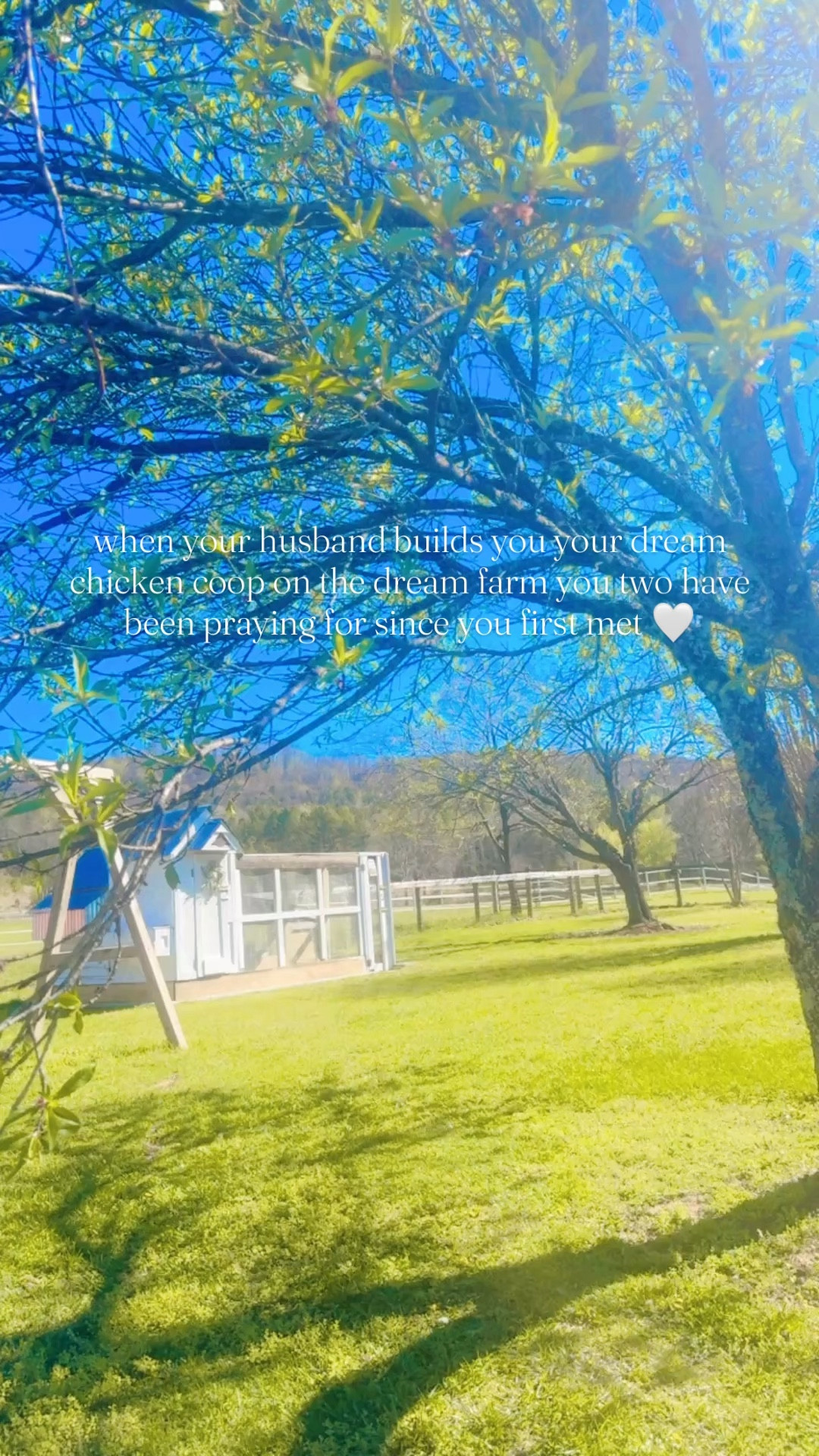 The sweetest early anniversary 💒 gift 🎁 ever 💗 when your hubby builds 🛠️ you the chicken coop 🐓🪵 of your dreams 🤭💭 on the farm sweet farm 🚜🤠 you have prayed for since you met!! 🌼 Truly feels like a dream 💭 that we are finally *living* on our farm 🐥 getting to plant our roots 🌱 and raise our babies 👶🏼 here and this backyard view will never cease to amaze me!! 🌳🌾 #thankyoujesus #bestanniversarygiftever #handmadeanniversarygift

It’s just so perfect, @wesmabry 🤍 I love you forever!! Cheers 🥂 to (almost!!) 7 years of marriage 💒 (tomorrow!) and blessings beyond measure with you!!! 🎊 #anniversaryeve #anniversarygift 
