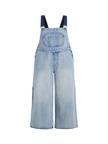 CIDER Plus Size Bib Overalls for Women Loose Fit Denim Jumpsuit with Pockets | Amazon (US)