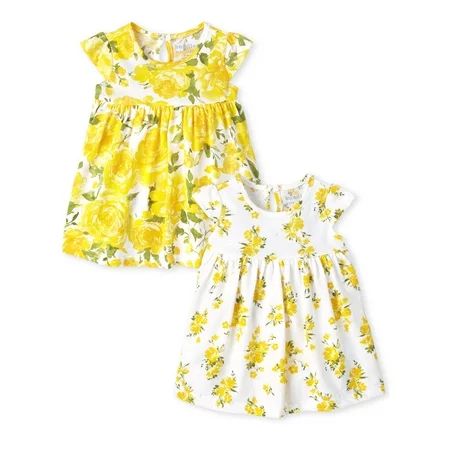 Baby Girls Yellow Dress, Pack of Two | Walmart (US)