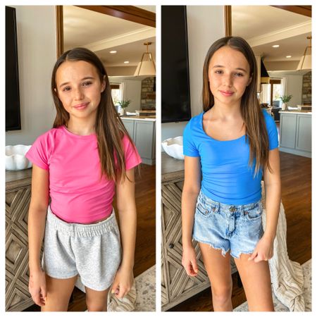 Smooth and sleek basics. Perfect for Spring. Currently on sale @pumiey
Drew is 11. XS in blue
S in pink 
Denim shorts @zara 

#LTKsalealert #LTKkids #LTKfindsunder50