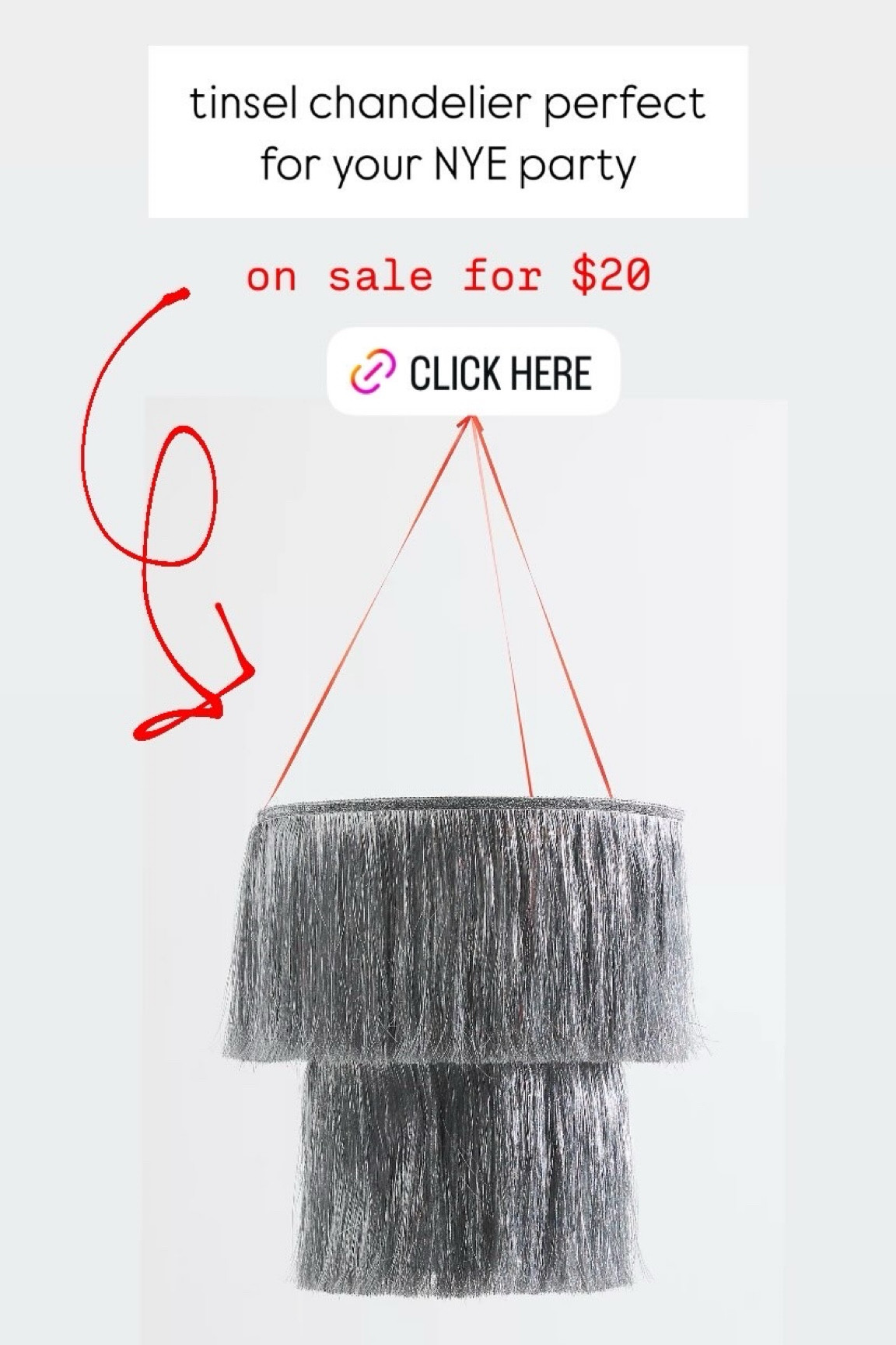 Add sparkle to your NYE party with this chic tinsel chandelier – now just $20! 

#LTKSeasonal #LTKHoliday #LTKGiftGuide
