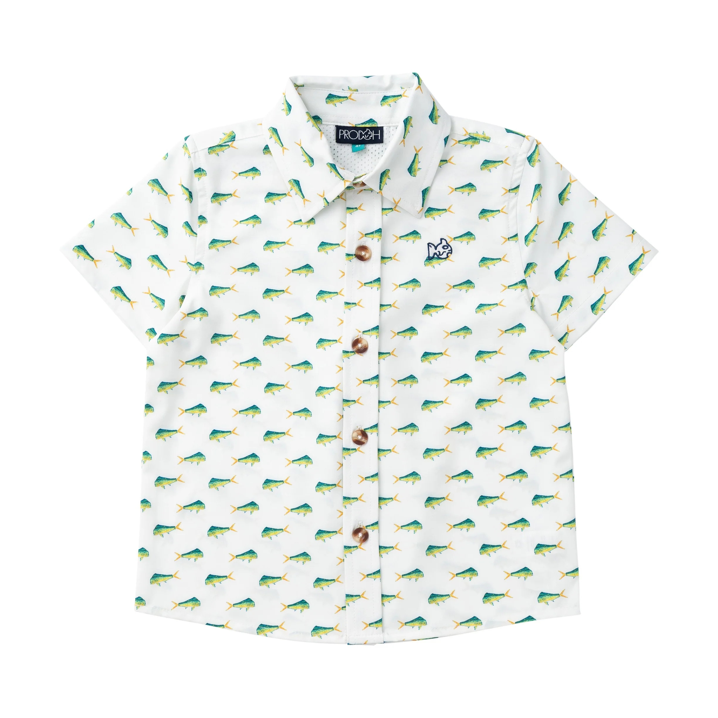 Boys' Short Sleeve Button Down Shirt — Mahi Mahi Print | PRODOH