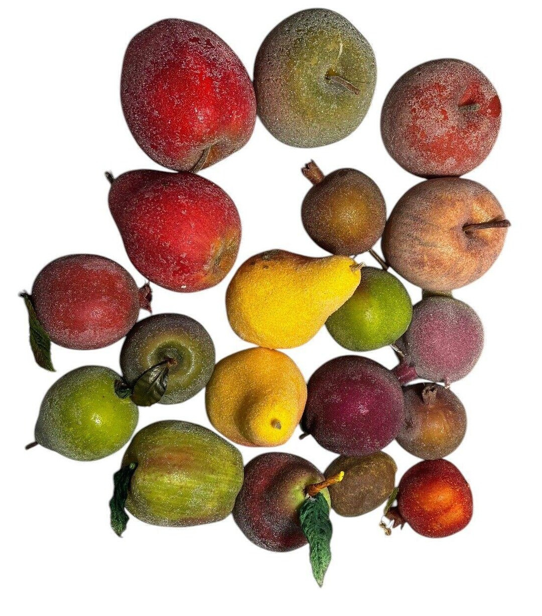 Holiday Sugar Frosted Beaded Faux Fruits Pear Apple Kiwi Pomegranate Lot of 19 - Etsy | Etsy (US)