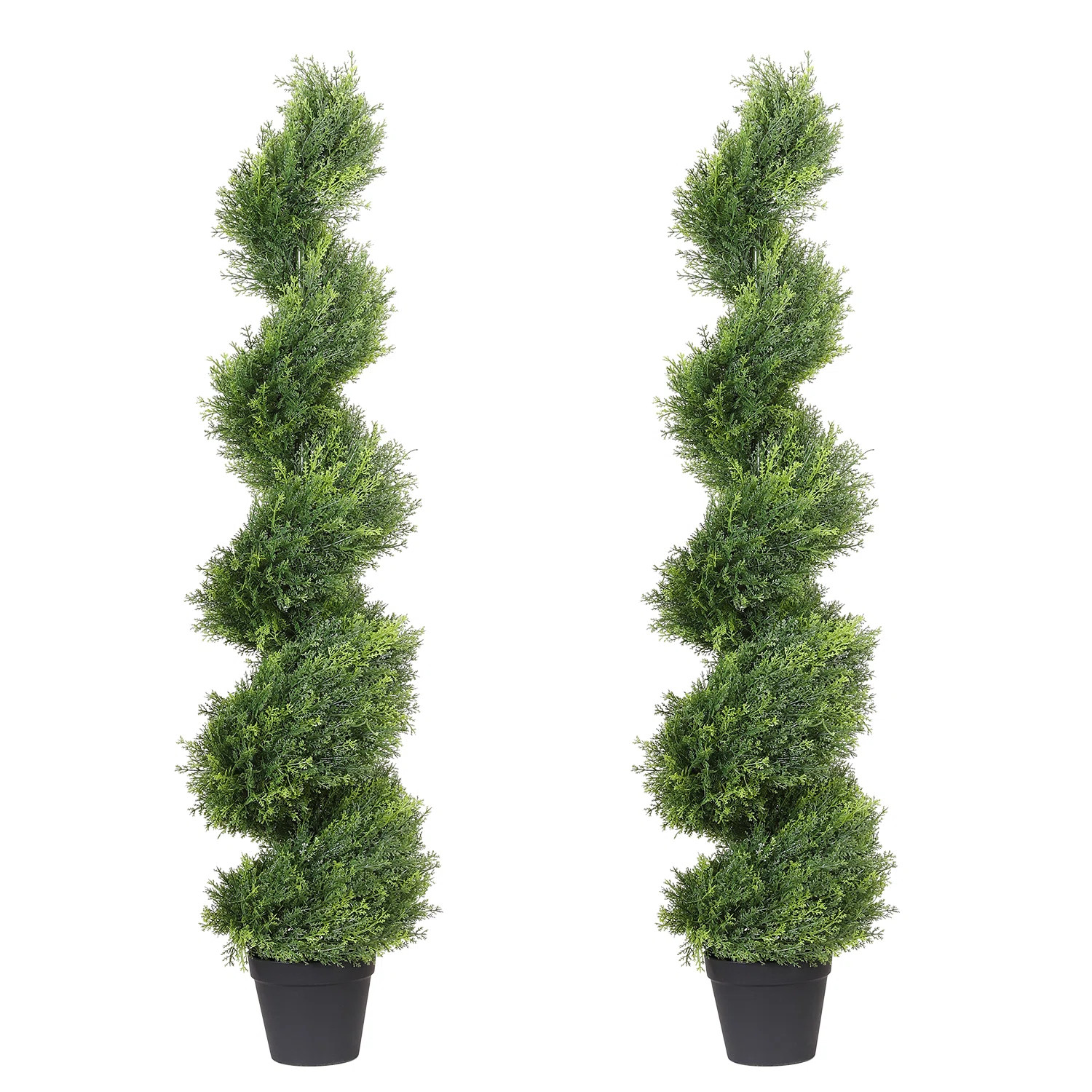 Artificial Potted Spiral Green Cedar Topiary | Wayfair North America