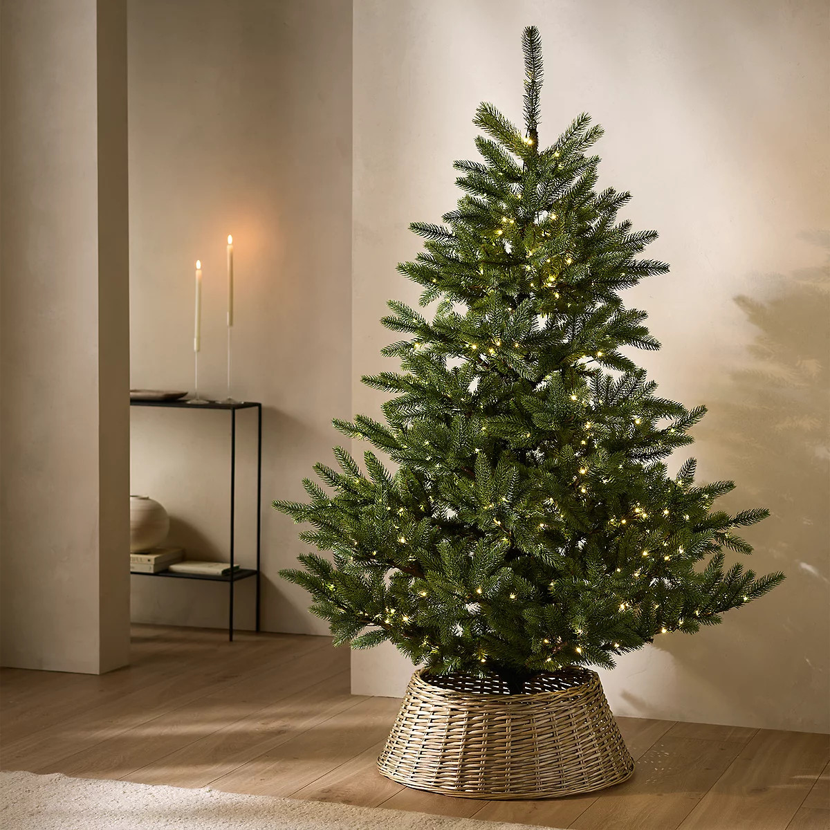 6ft Pre-Lit Symons Christmas Tree and Tree Skirt | The White Company UK & ROW