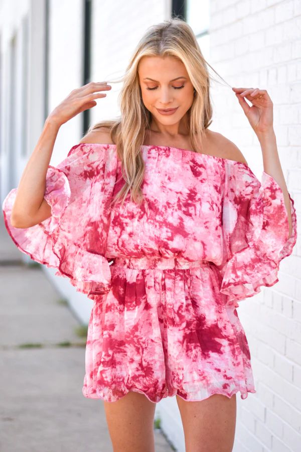 Out To Brunch Romper - Pink Tie Dye | The Impeccable Pig