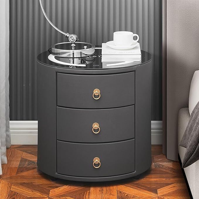 CLIPOP Modern Nightstand with 3 Drawers, Smart Nightstands with Wireless Charging Station, Adjust... | Amazon (US)
