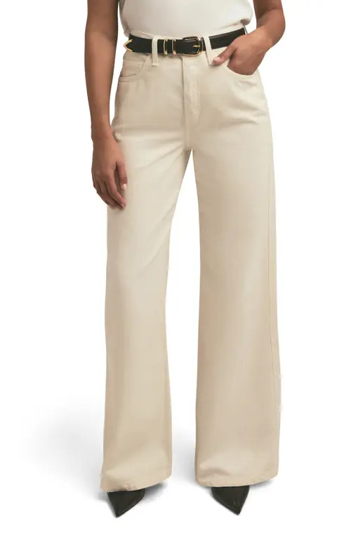 Favorite Daughter The Masha Super High Waist Wide Leg Jeans in Gardenia at Nordstrom, Size 31 | Nordstrom