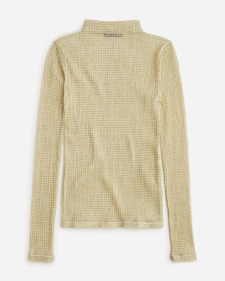 Sheer long-sleeve turtleneck in metallic | J. Crew US