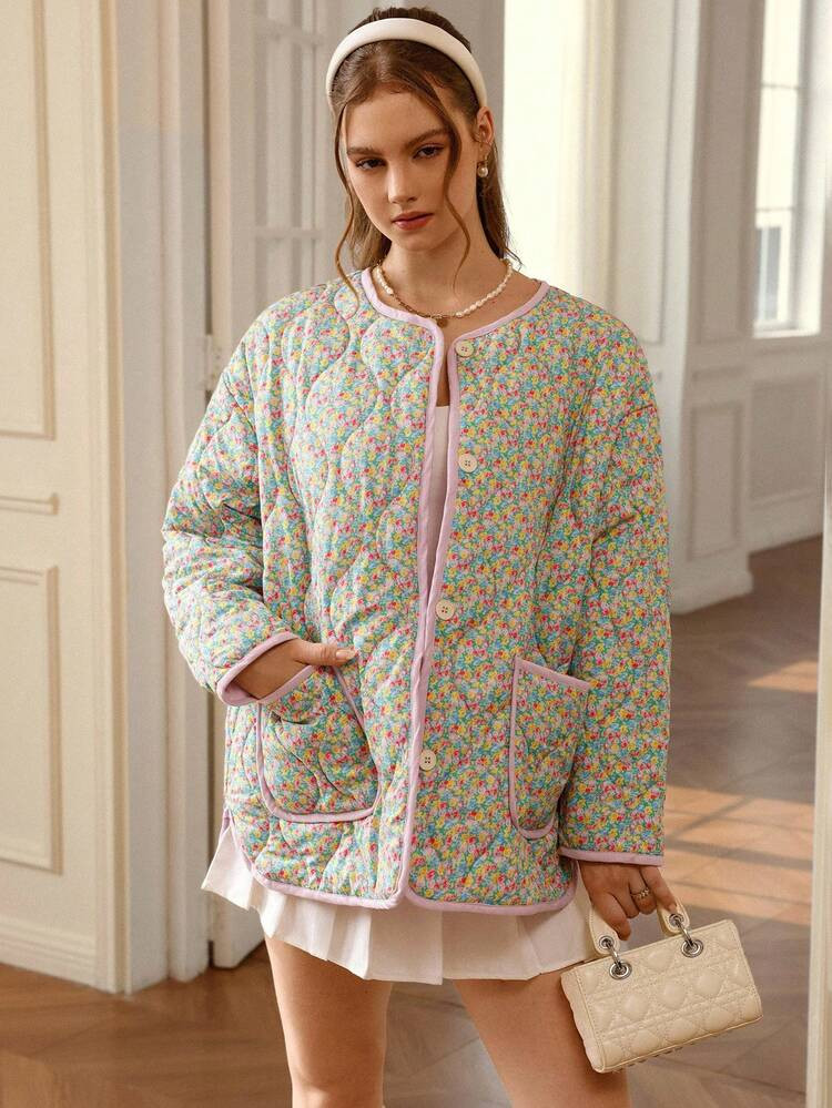 Aveloria Rosie Nuevo Abrigo Acolchado Y Reversible, Cómodo Y Versátil, Con Diseño Elegante Para El Transporte, Para Otoño/Invierno | SHEIN