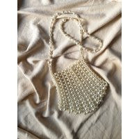 Pearl Beaded Bag, Bridal Faux Shoulder Crossbody Purse, White Evening Wedding Shell Shape | Etsy (US)