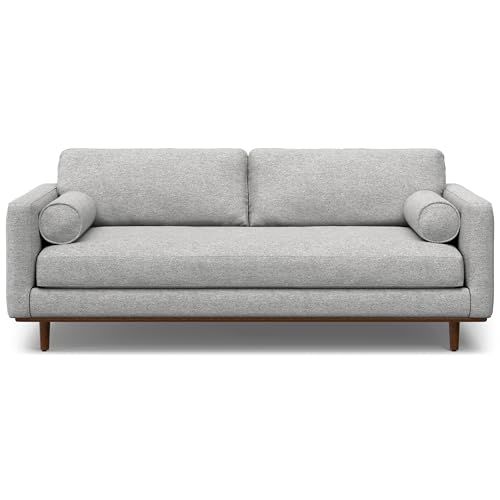 SIMPLIHOME Morrison Mid-Century Modern 89 Inch Wide Sofa in Mist Grey Woven-Blend Fabric, For the... | Amazon (US)
