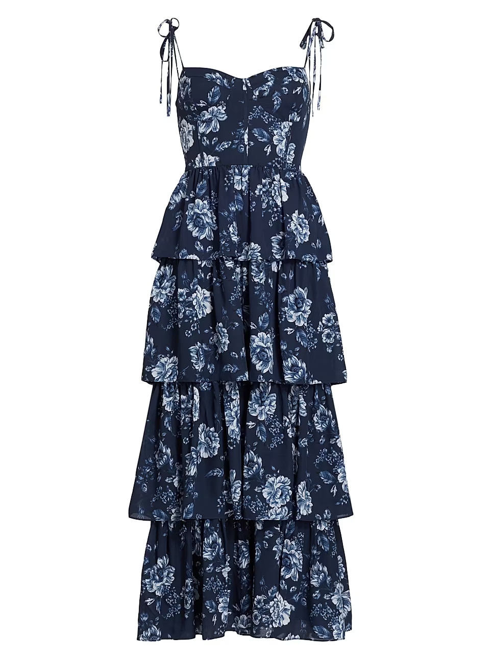 Floral Tiered Busteir Maxi Dress | Saks Fifth Avenue