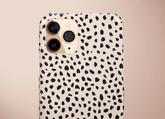 Black Spots on Beige iPhone Case, Irregular Polka Dots Phone Case, Animal Cheetah Print, Chic Nud... | Etsy (US)