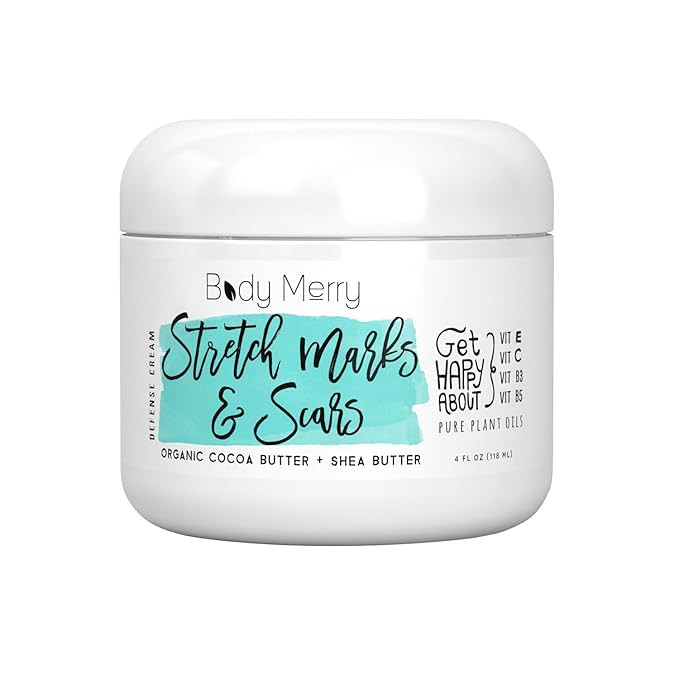Stretch Marks & Scars Defense Cream Daily Moisturizer w Organic Cocoa Butter + Shea + Plant Oils ... | Amazon (US)