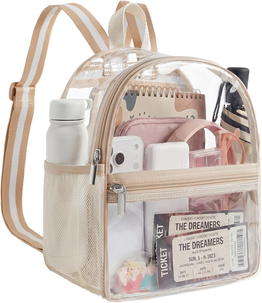 Missnine Small Clear Backpack for Stadium Events Anti-theft Mini Clear Bag for Sport Event Concer... | Amazon (US)
