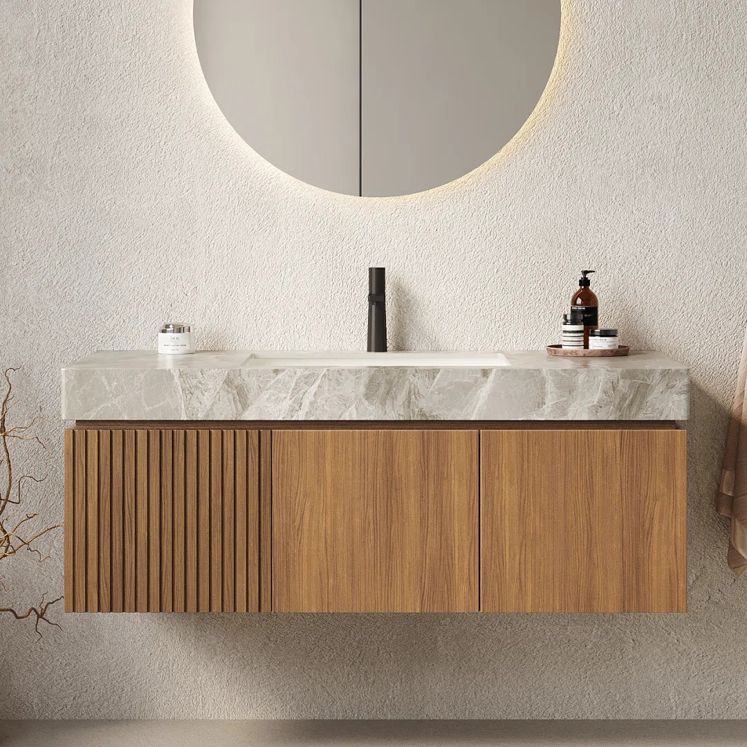 Muri 48"Striped Solid Wood Bathroom Vanity | Wayfair North America