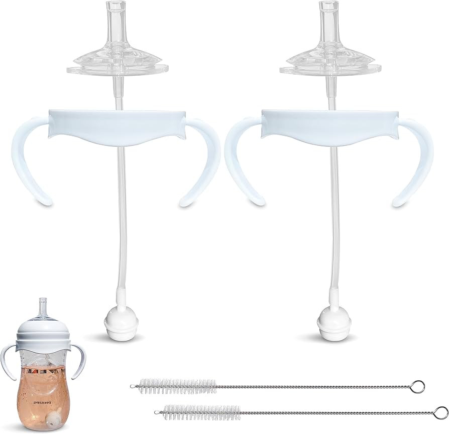 Straw Cup Conversion Kit for Philips Avent Natural Baby Bottle | 2-Count | with Soft Silicone Str... | Amazon (US)