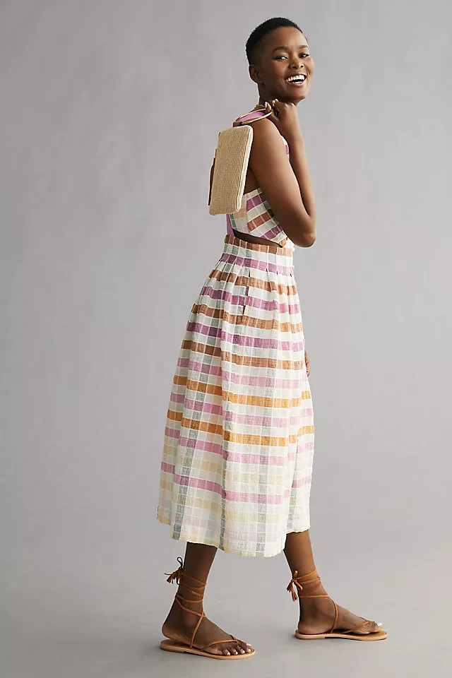 Maeve Ombre Plaid Midi Sundress | Anthropologie (US)