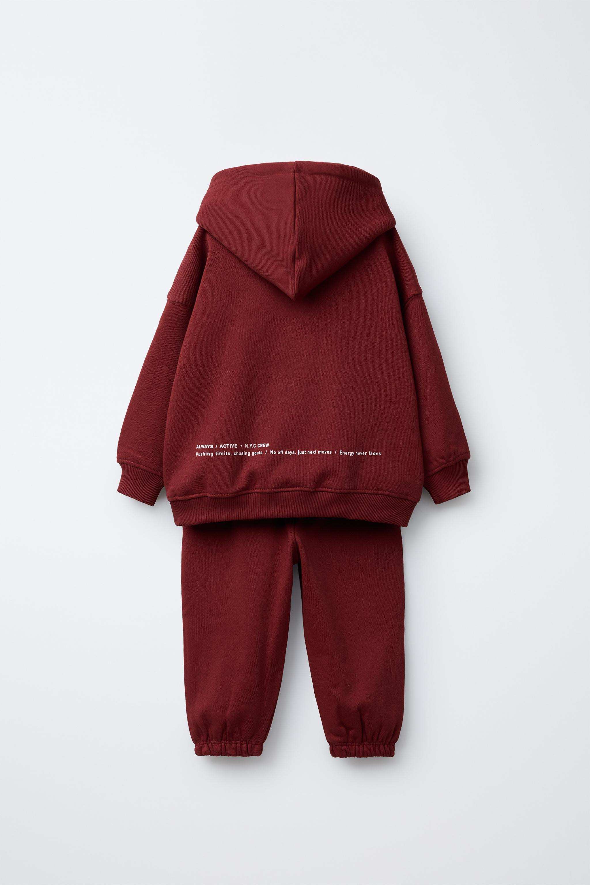TEXT SWEATSHIRT AND JOGGER TROUSERS JOGGING SET | Zara UK