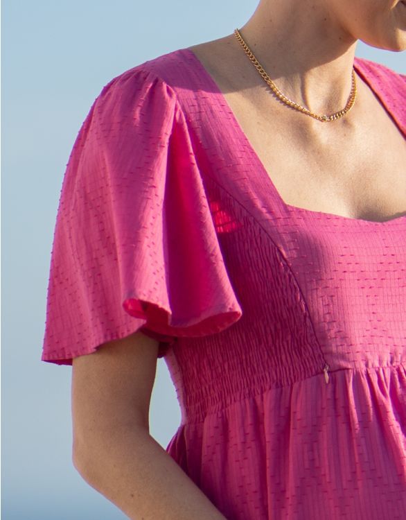 Fuchsia Pink Cotton Broderie Maternity & Nursing Dress | Seraphine US