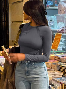 Arnim Long Sleeve Top Grey | Princess Polly US