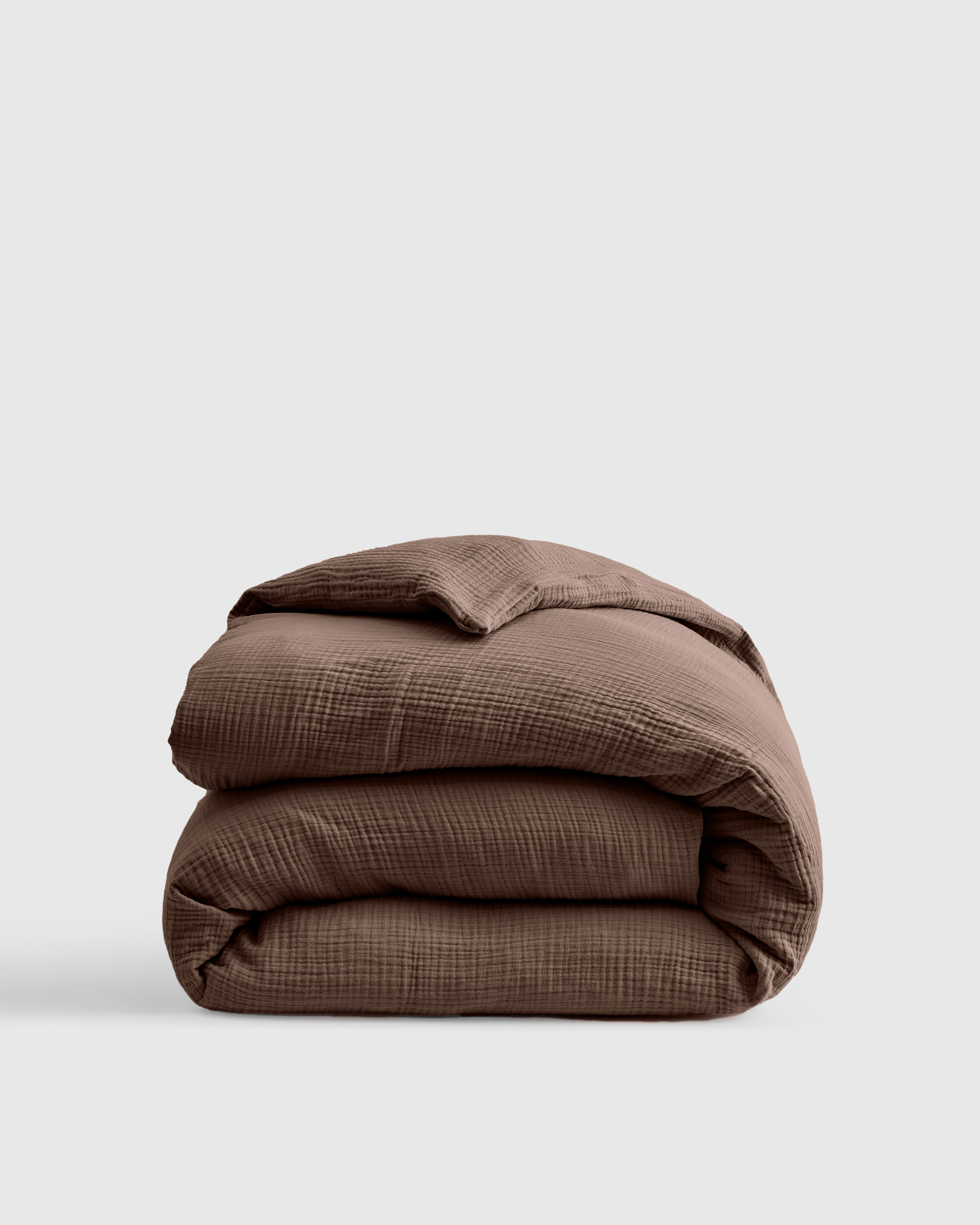 Quince | Organic Airy Gauze Duvet Cover in Chocolate, Size Twin, Cotton | Quince