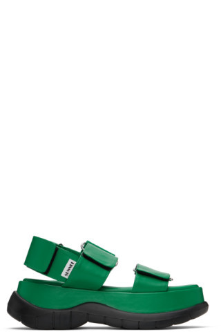 SSENSE Exclusive Green Platform Sandals | SSENSE