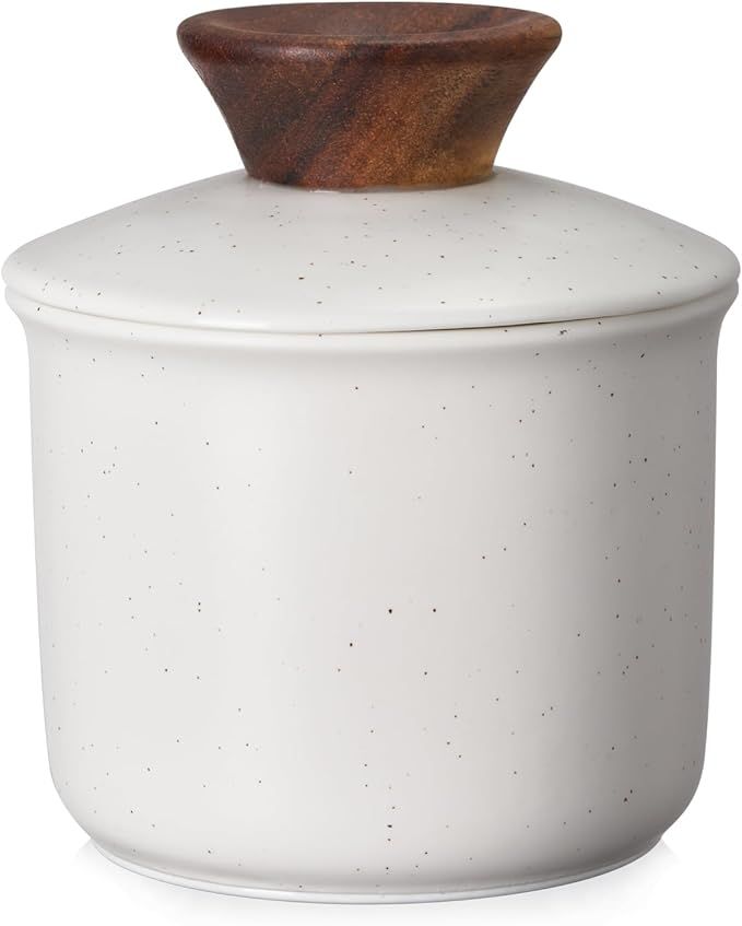 DOWAN French Butter Crock for Countertop, Ceramic Butter Dish with Waterline, Porcelain Butter Co... | Amazon (US)