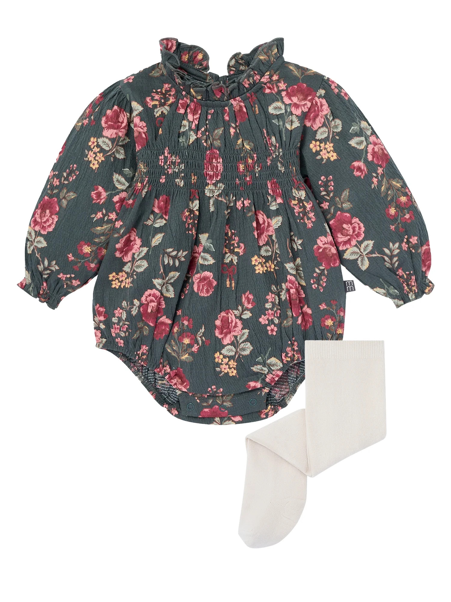 Modern Moments By Gerber Baby Girl Bubble Romper and Tights Outfit Set, 2-Piece, Sizes 0/3 Months... | Walmart (US)