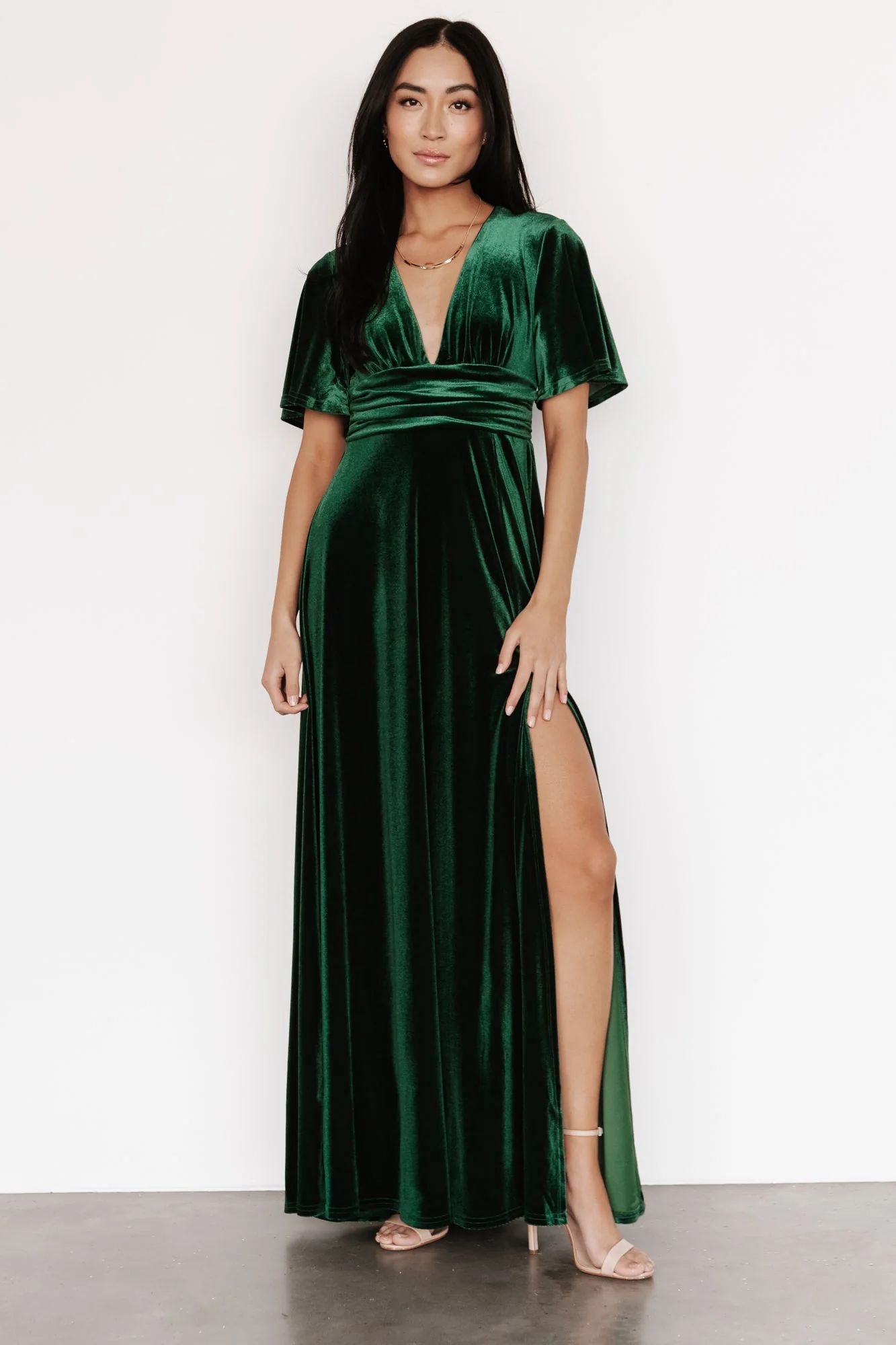 Berenice Velvet Maxi Dress | Emerald | Baltic Born