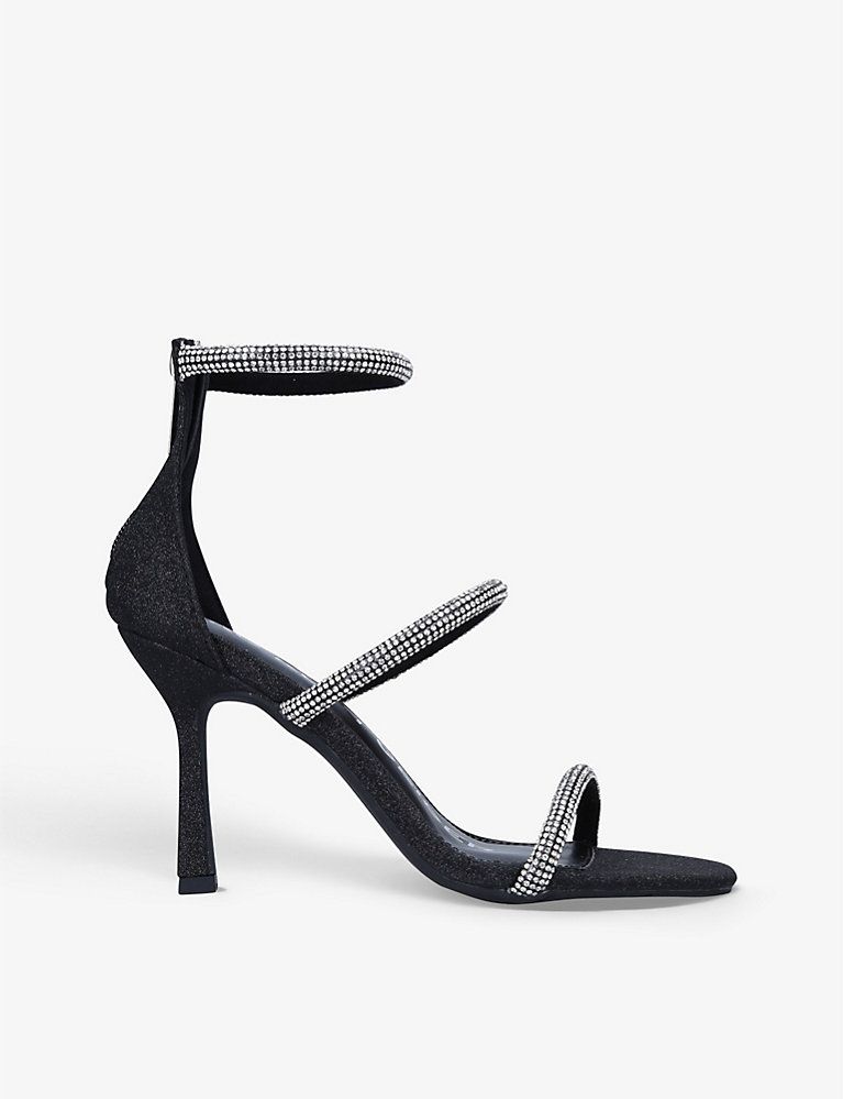 Foster 2 crystal-embellished glitter heeled sandals | Selfridges