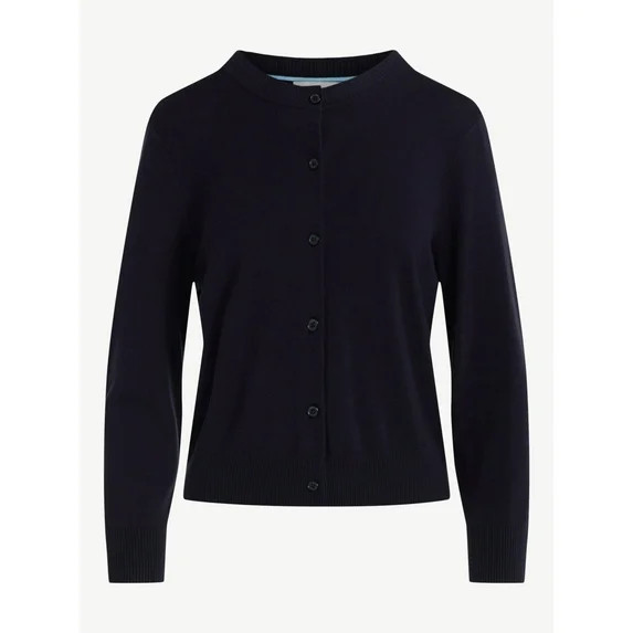 Free Assembly Women's and Women's Plus Solid, Stripe, & Print Classic Cozy Yarn Cardigan Sweater,... | Walmart (US)