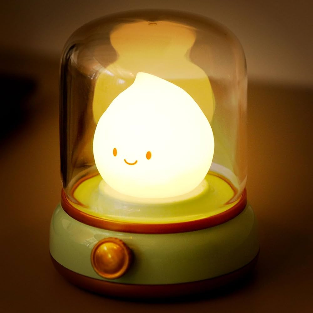 Cute Chibi Flame Lamp,Cozy Lights Mimics Flickering Flame Effect Amber Light,2 Modes Rechargeable... | Amazon (US)