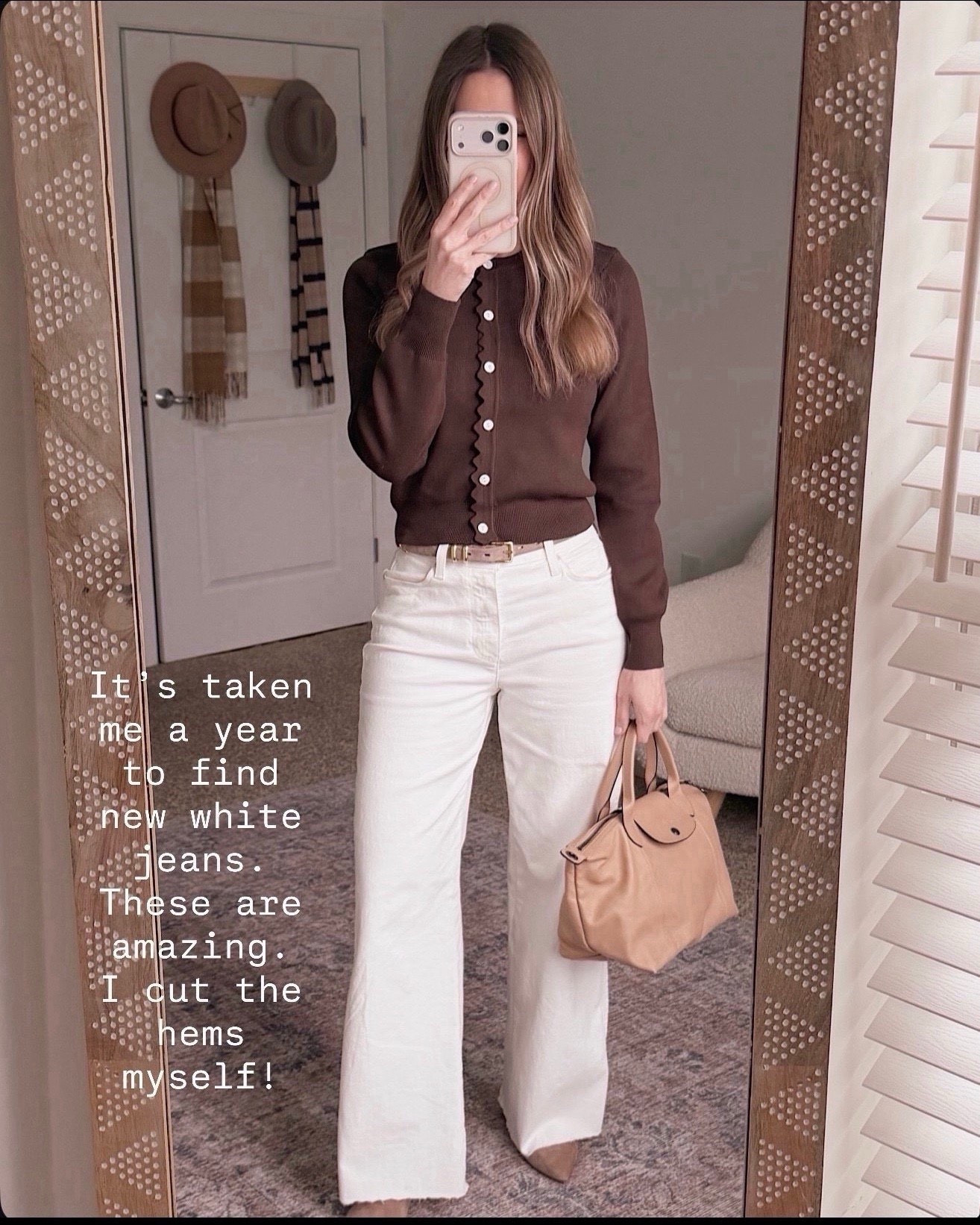 These white jeans took forever to find but the fit is perfect and I love how they pair with a brown cardigan for spring.

white jeans outfit women, spring neutral outfits women over 40, brown cardigan outfit women, casual chic spring outfits women, everyday spring style women, classic capsule wardrobe women, polished casual outfits women, spring denim outfit ideas women

#LTKmorningroutine #LTKSeasonal #LTKOver40