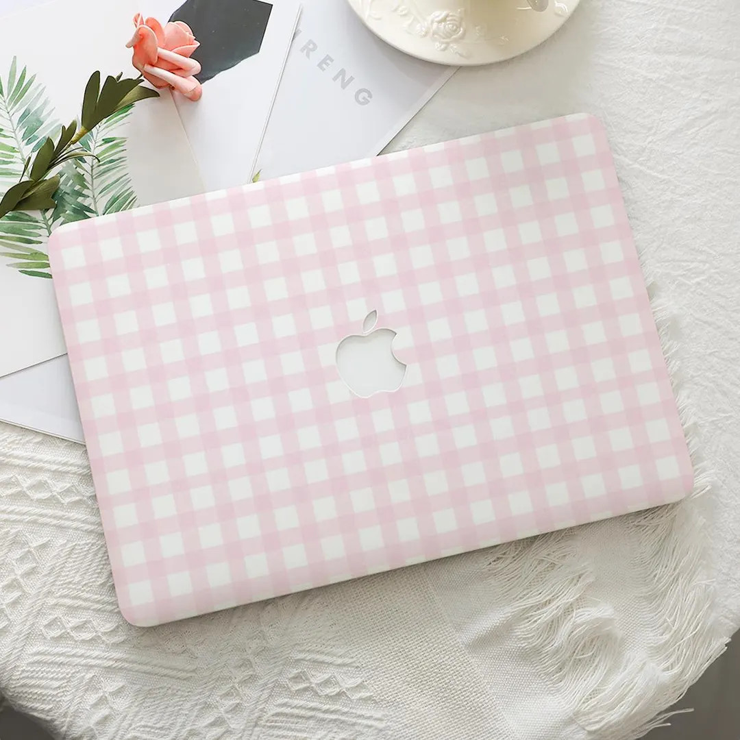 Plaid Pink White Simple Macbook Hard Protective Case Laptop Cover for 2026 Neo 13 Air 15/13/11 Ma... | Etsy (DACH)
